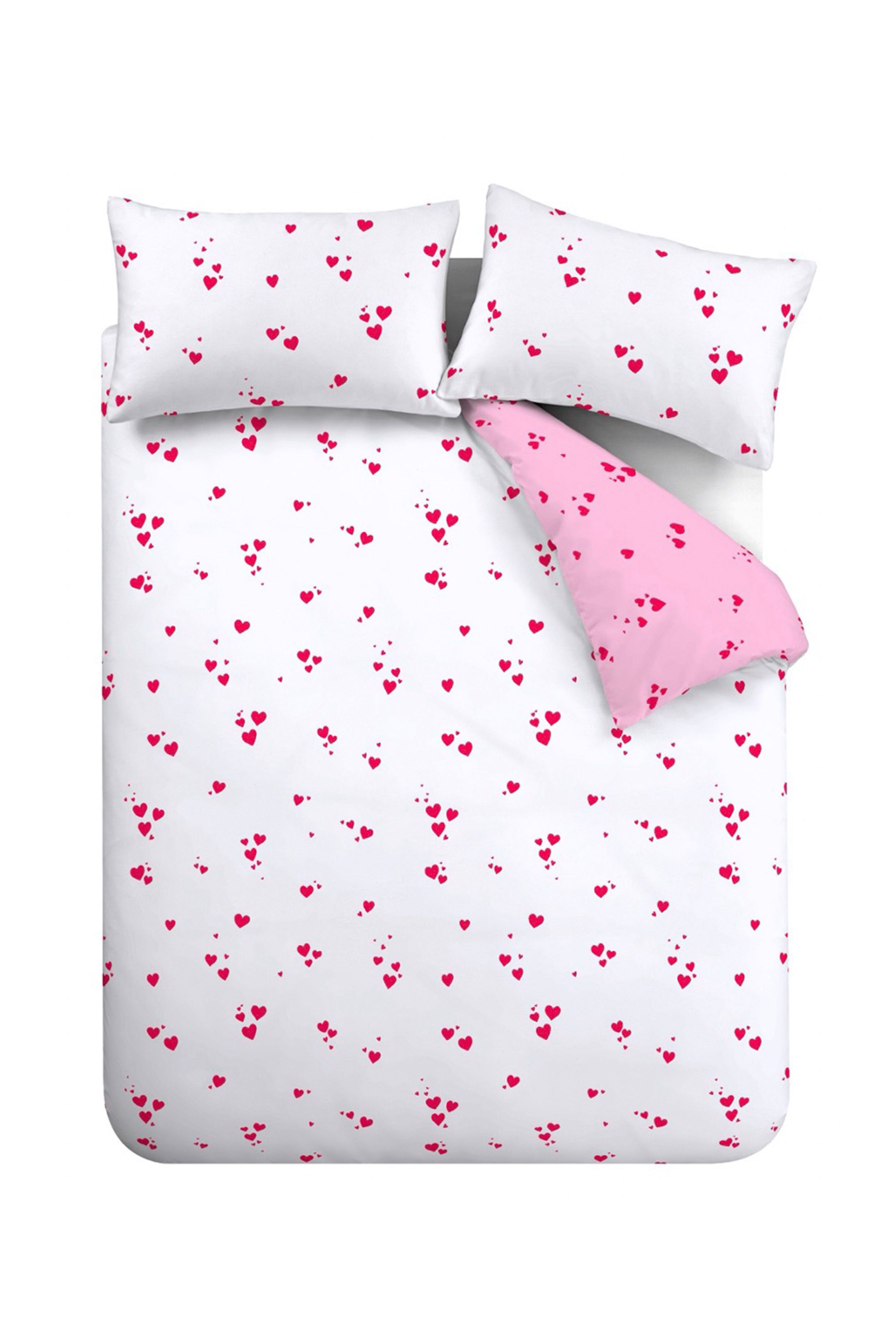 Catherine Lansfield 'Seersucker Heart' Duvet Cover Set in White 5