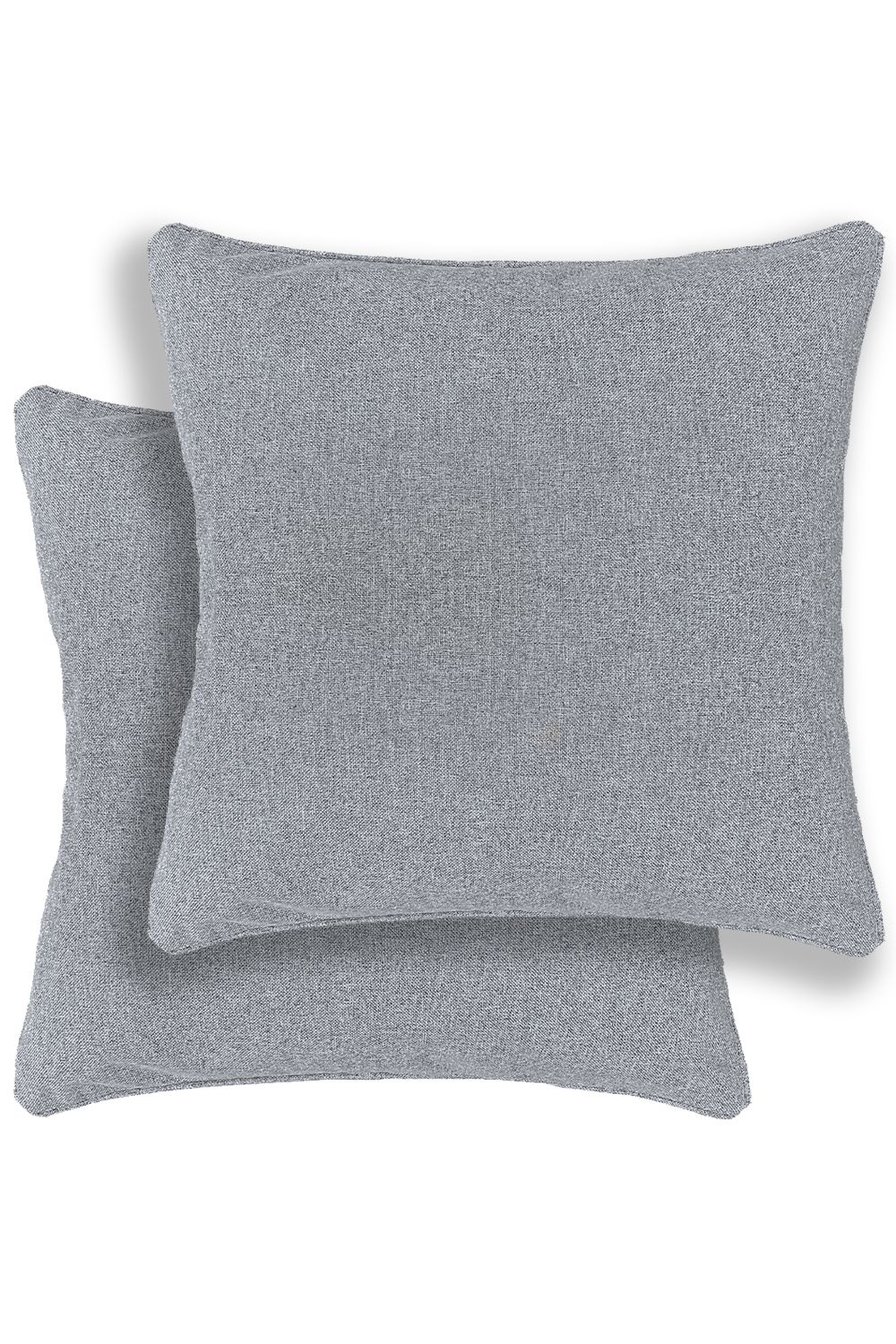 Enhanced Living Austin/Dallas Textured Pair of Double Sided Zip Opening Piped Edge Cushion Covers - 43x43cm - Cases Only in Grey