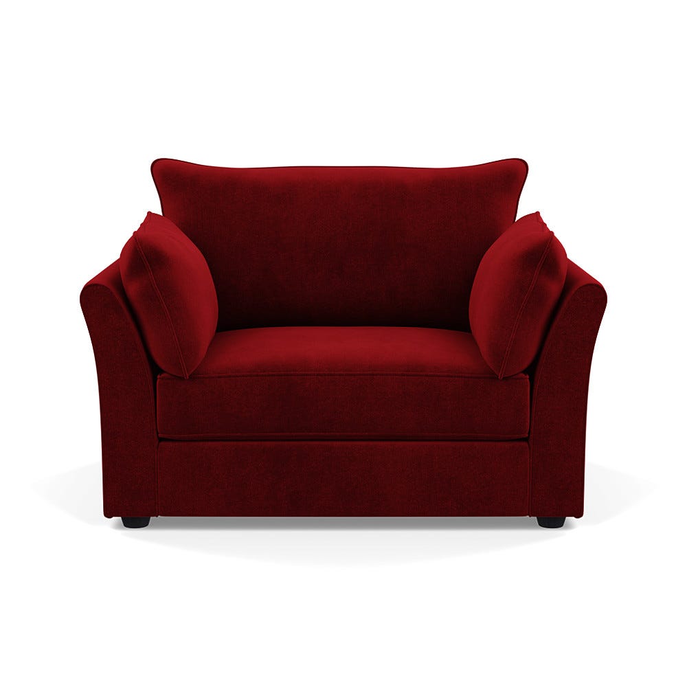 Heal's Tailor Loveseat Smart Luxe Velvet Mulberry Black Beech Feet