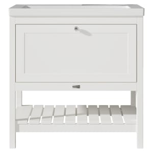 Bayswater Hartleigh Pointing White Traditional Freestanding Vanity Unit & 1 Tap Hole Modern Recessed Basin - 800mm