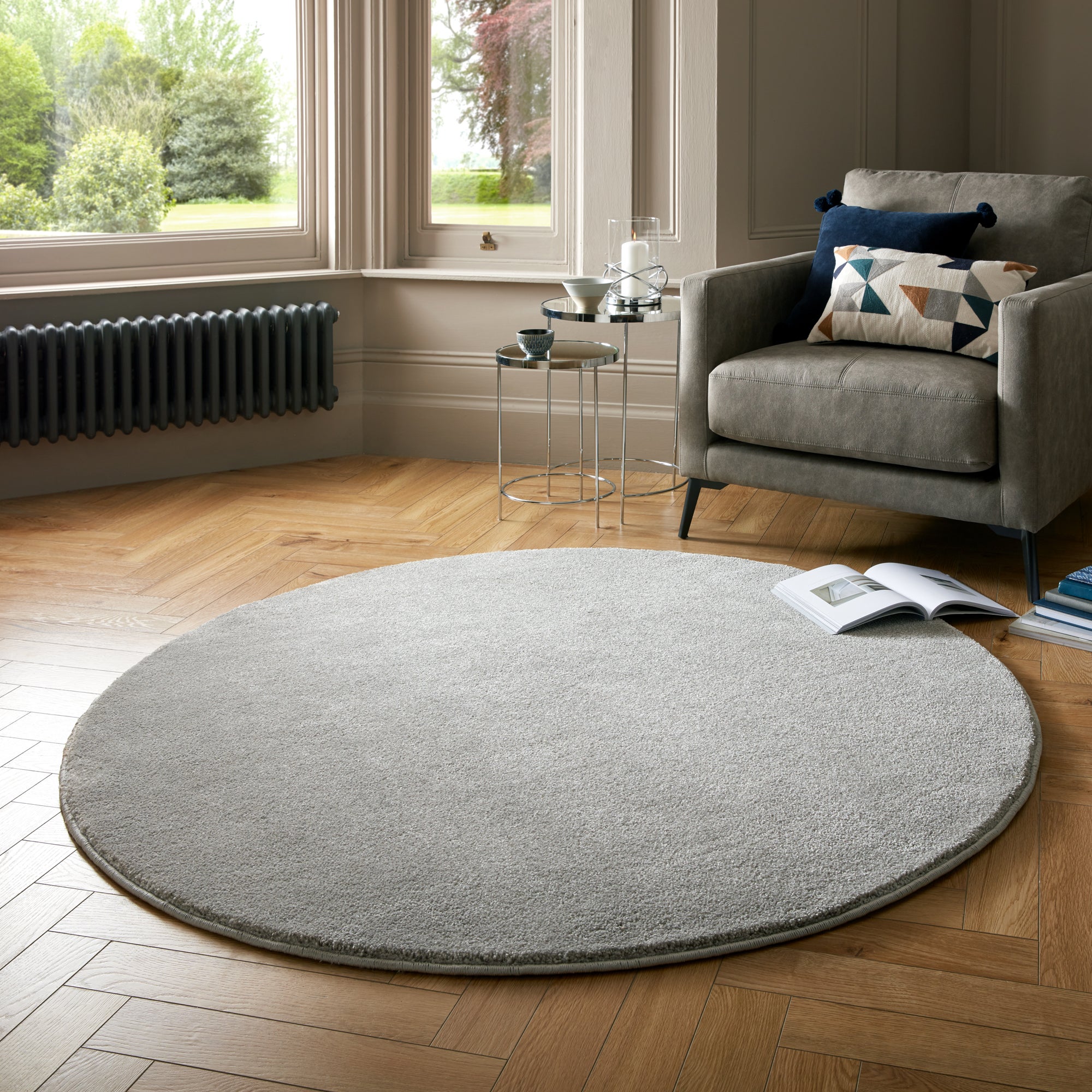 Cali Circle Rug Silver