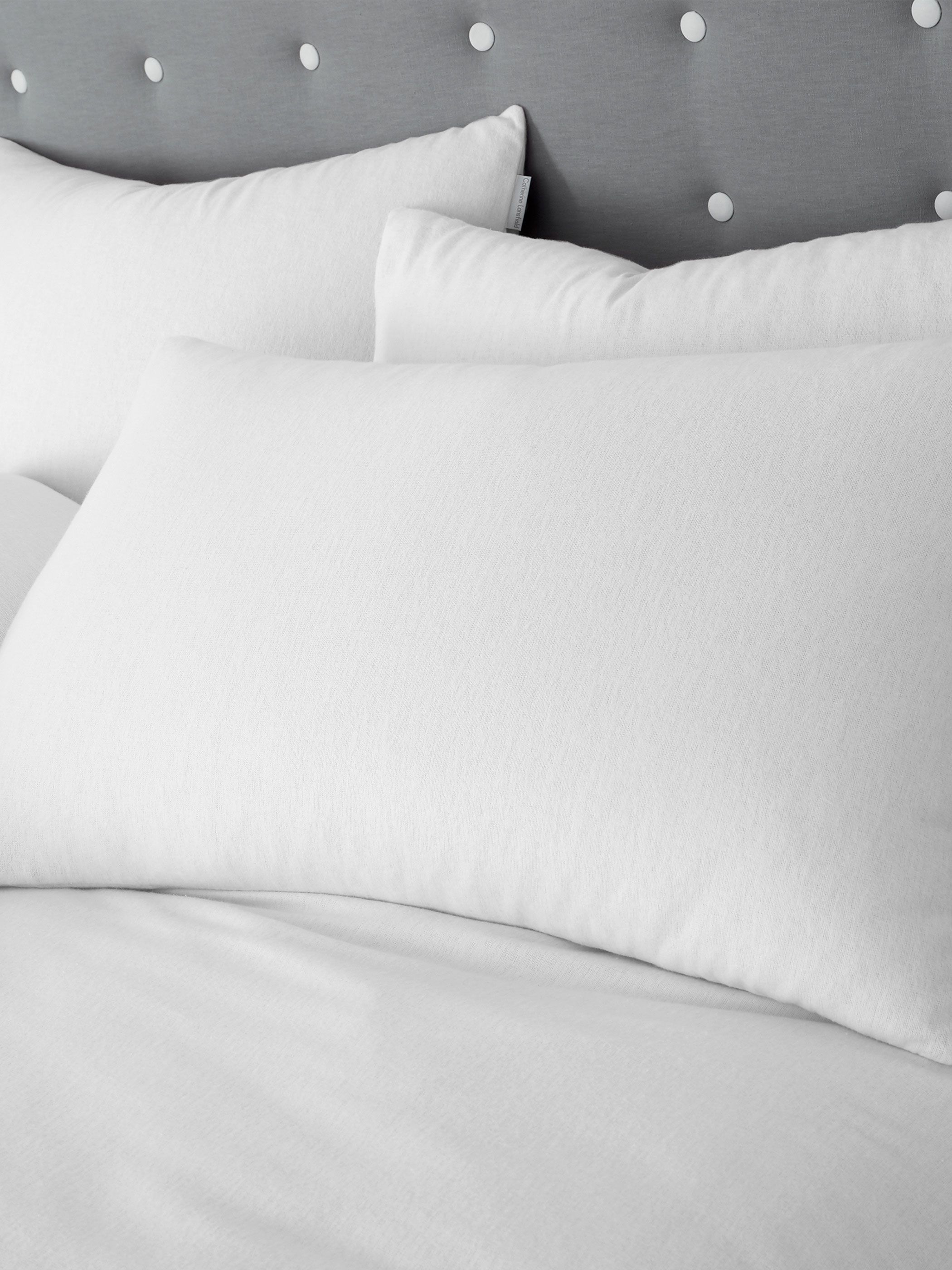 Catherine Lansfield 'Brushed Cotton' Duvet Cover Set in White 2