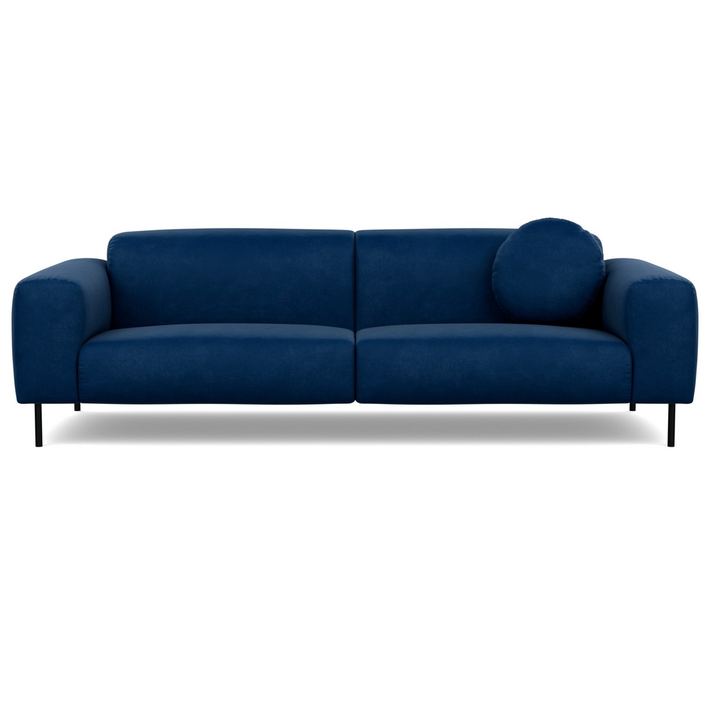 Heal's Luna 4 Seater Sofa Marylebone Velvet Sapphire Blue Black Feet