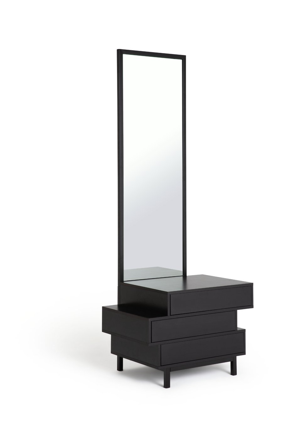 Habitat Greenwich 3 Drawer Storage Dresser with Mirror-Black