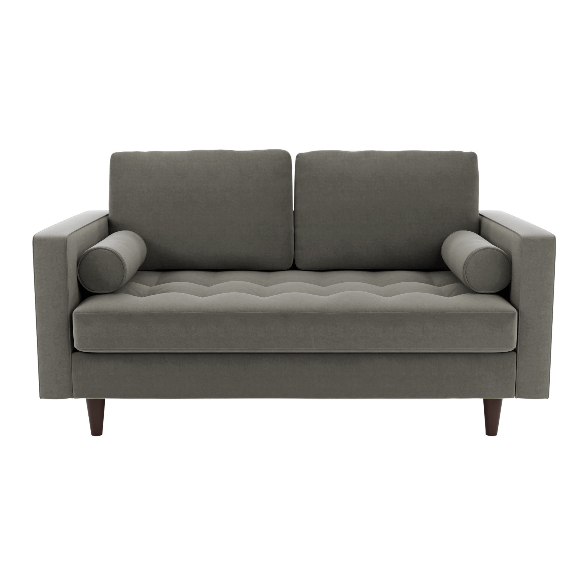 Zoe Velvet 2 Seater Sofa Grey