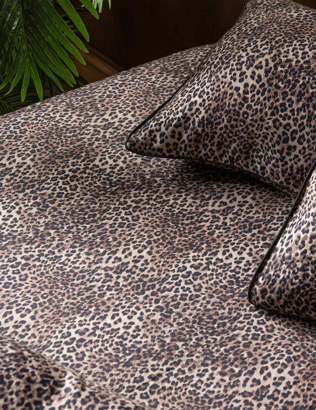 Rockett St George Pure Cotton Sateen Leopard Love Fitted Sheet Brown