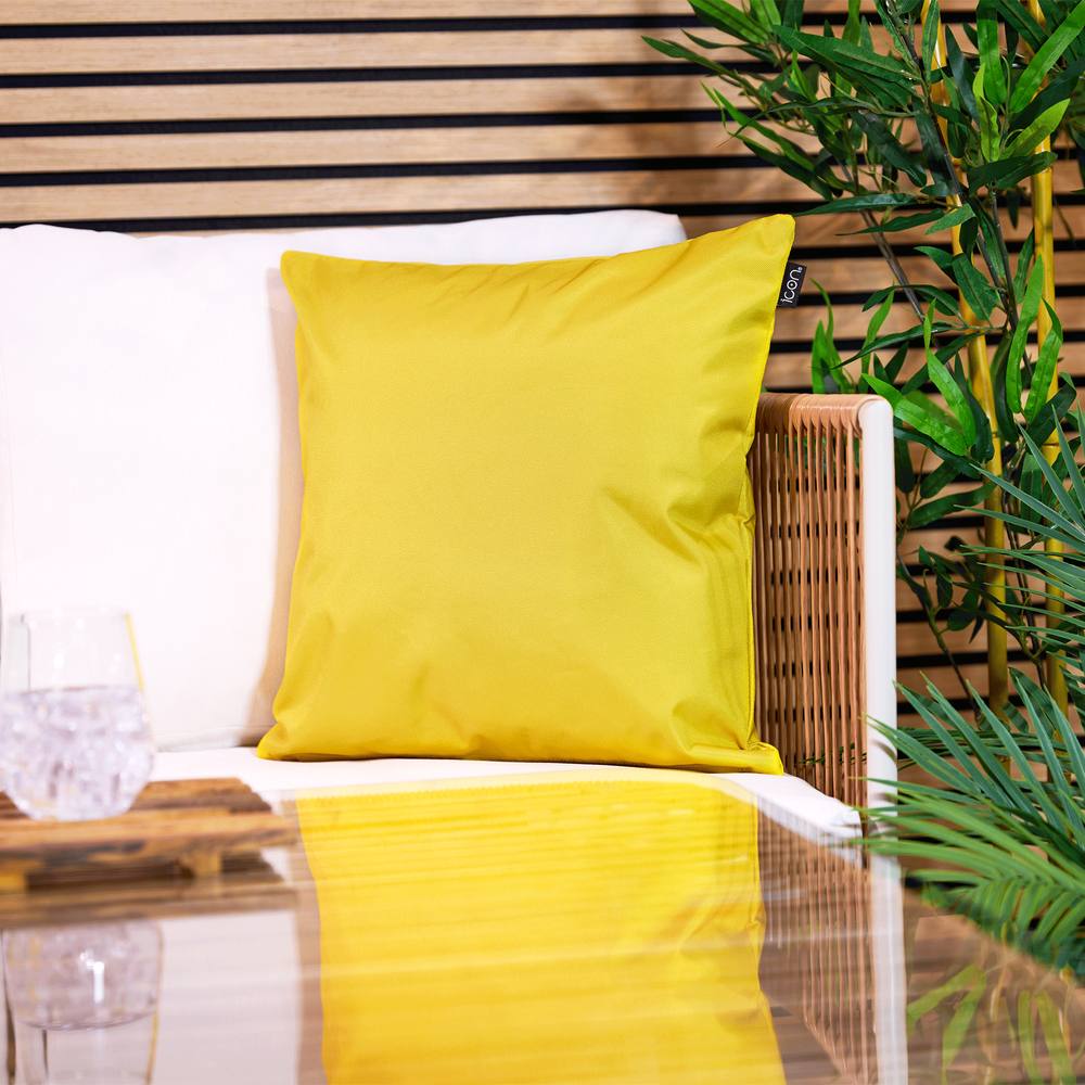 icon Indoor & Outdoor Outdoor Print Waterproof Cushion, Lime Green in Yellow