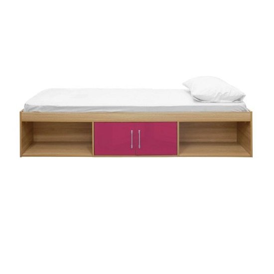 Dakoto Single Cabin Bed In Pink And Matt Oak Finish