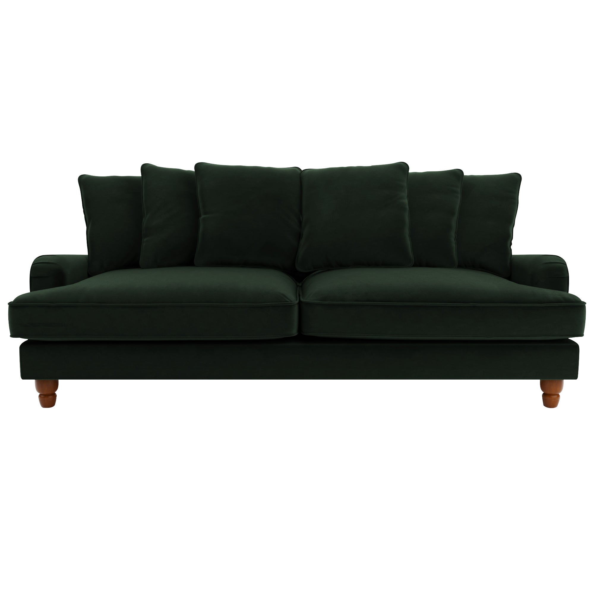 Beatrice Velvet Scatter Back 4 Seater Sofa Green