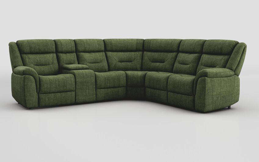 Green Fabric Ainsdale 2 Corner 2 Sofa with Console