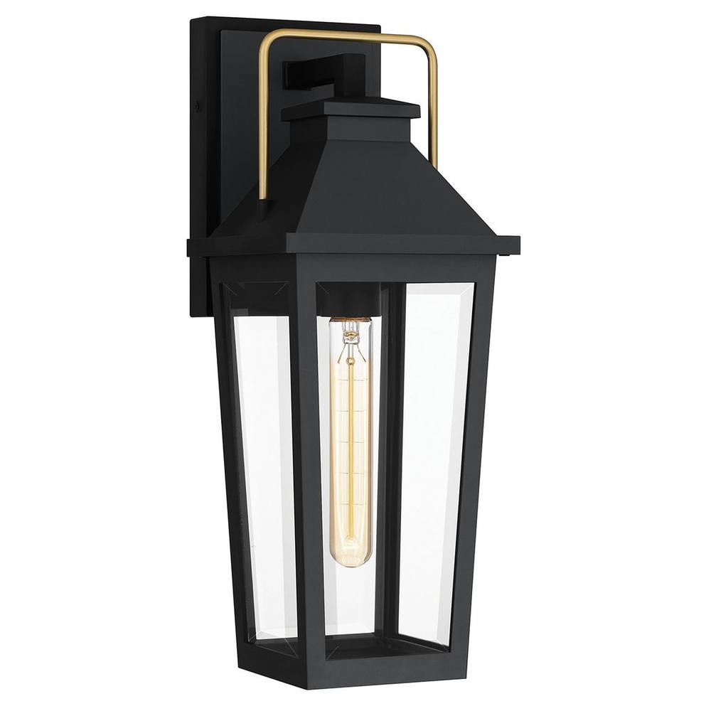 Netlighting Quoizel Outdoor Wall Lantern Black Brass IP44 1x E27