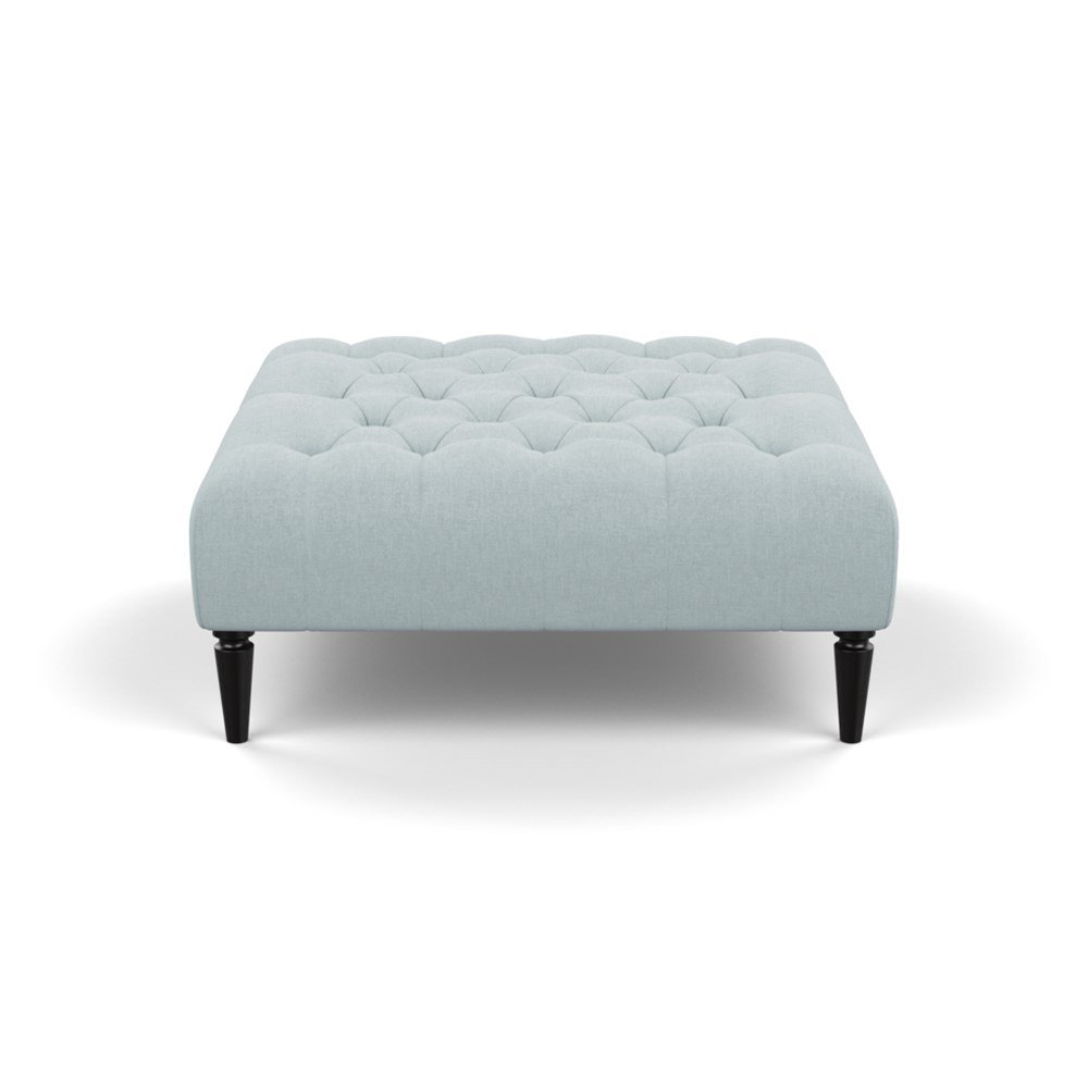 Heal's Balmoral Ottoman Brushed Cotton Mist Black Feet