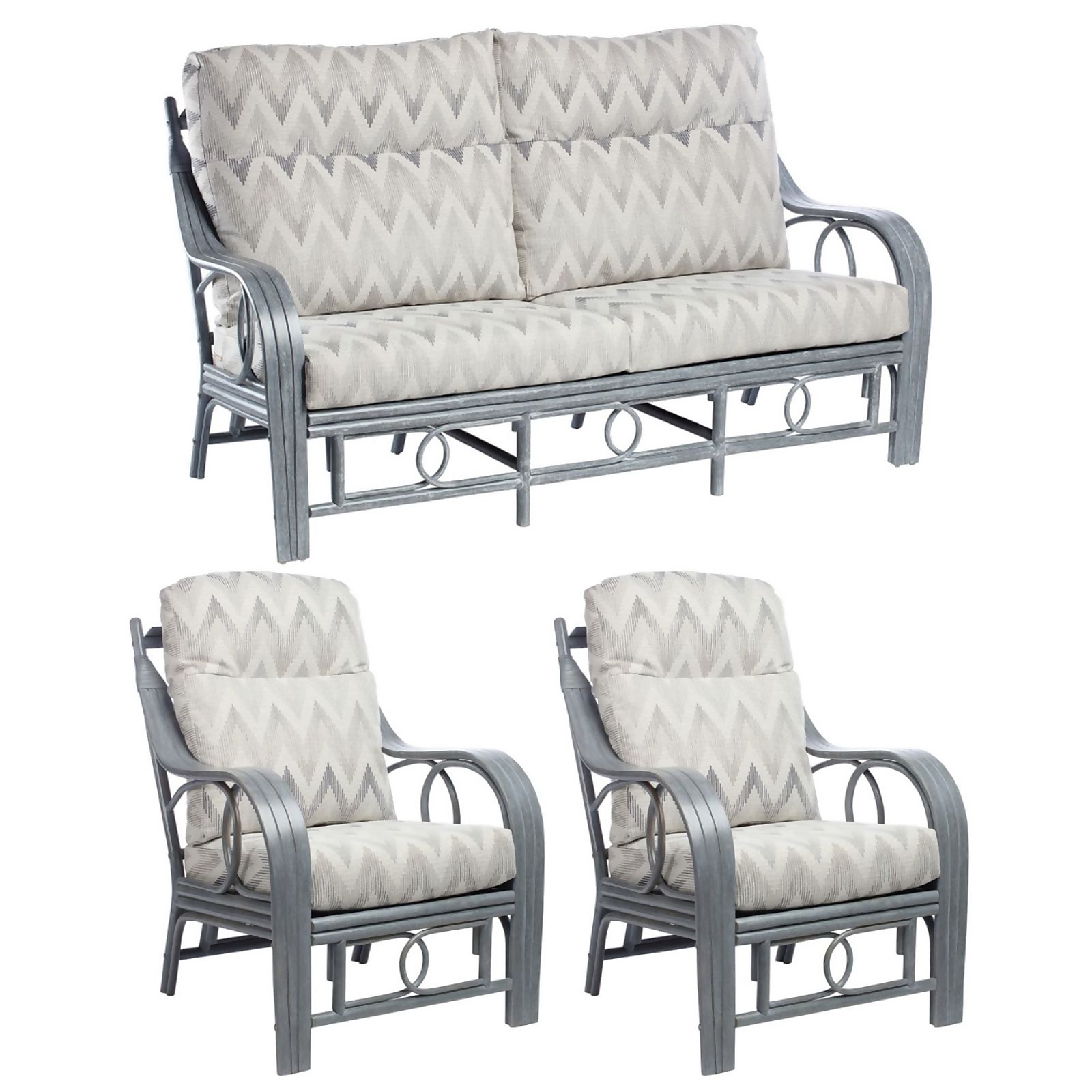 Madrid Grey 3 Seater Suite