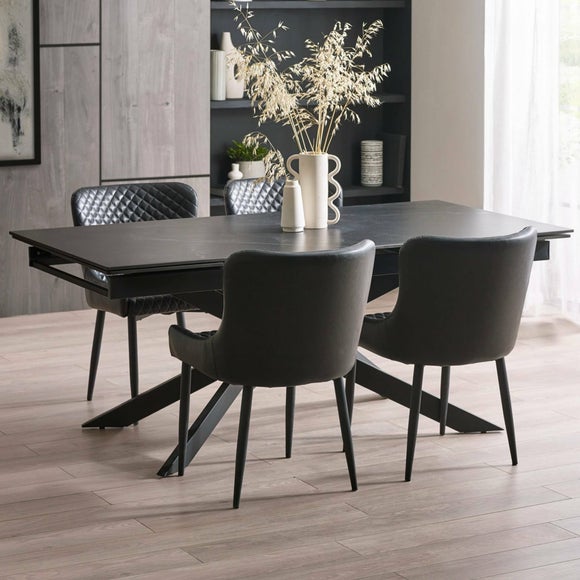 Osaka 4-6 Seater Extendable Dining Table, Marble Effect