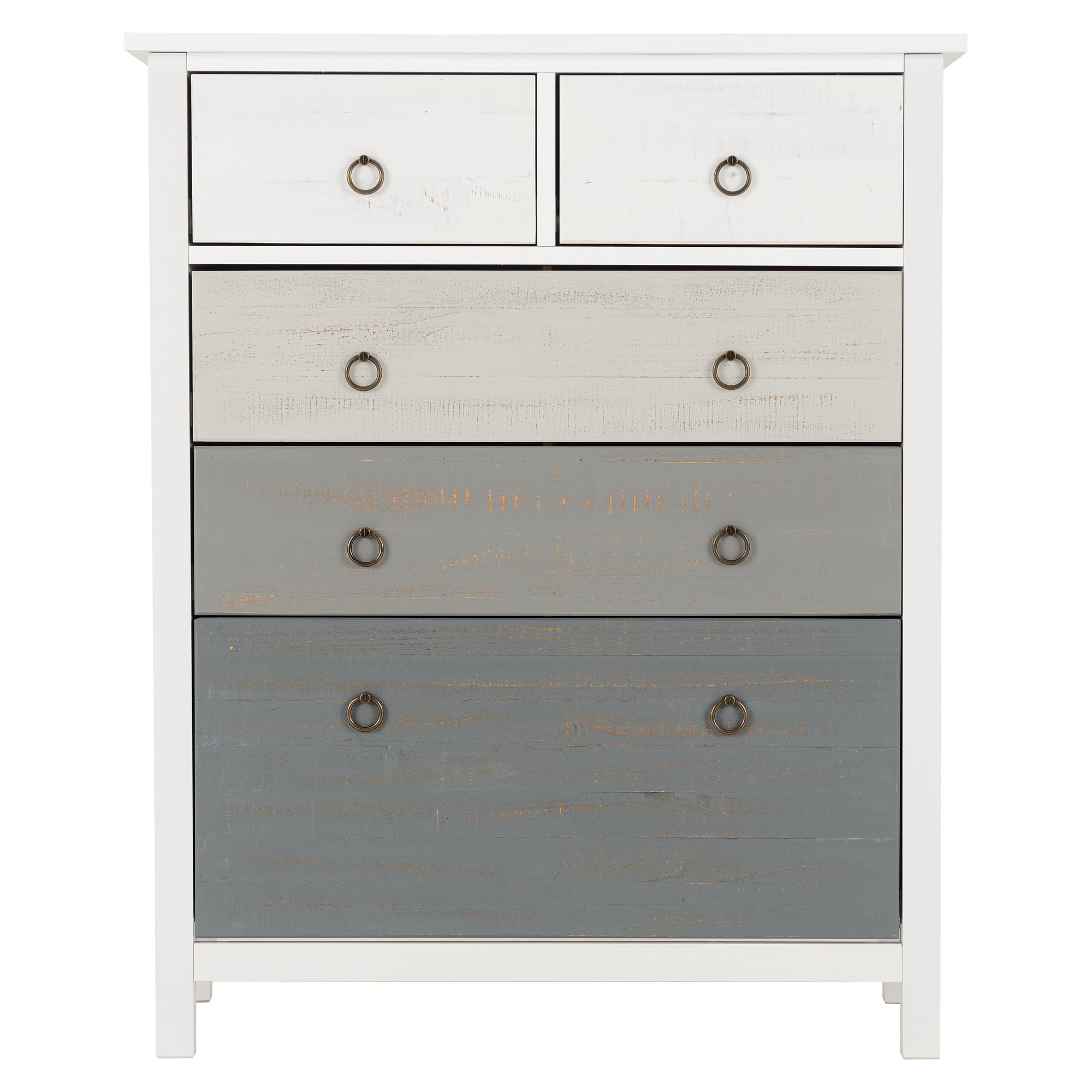 Vermount 5 Drawer Chest White and Grey