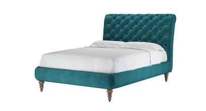 Knightsbridge (No Footboard) Double Bed in Neptune Smart Velvet - sofa.com