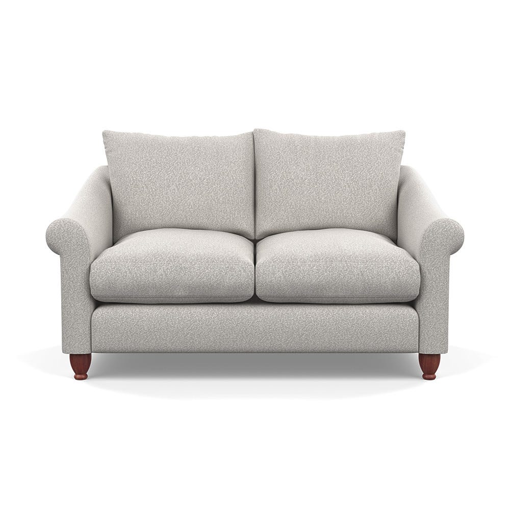 Heal's Devon 2 Seater Sofa Chunky Boucle Ecru Walnut Stained Feet