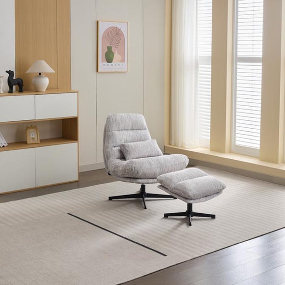 Turner Swivel Chair and Footstool
