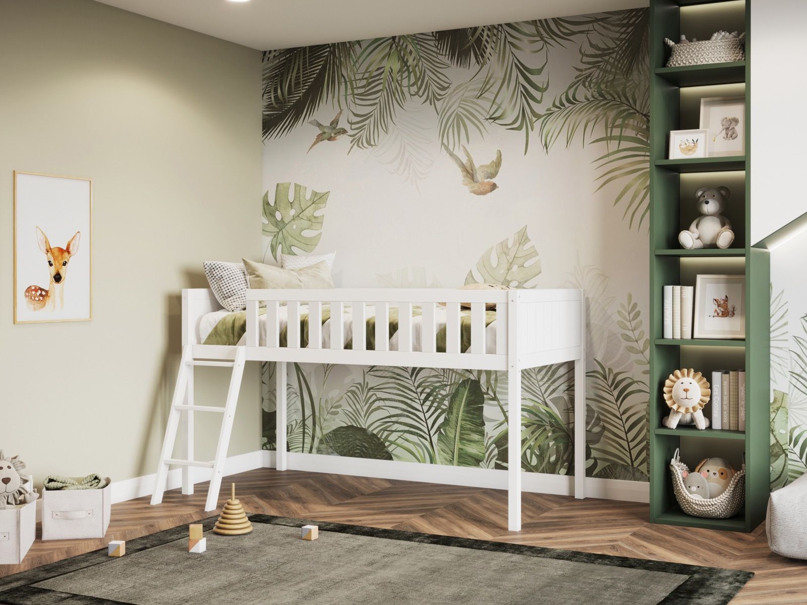 Flair Bea Shorty Mid Sleeper Cabin Bed in White