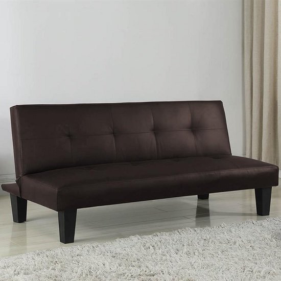 Bern Traditional Sofa Bed In Brown Faux Leather