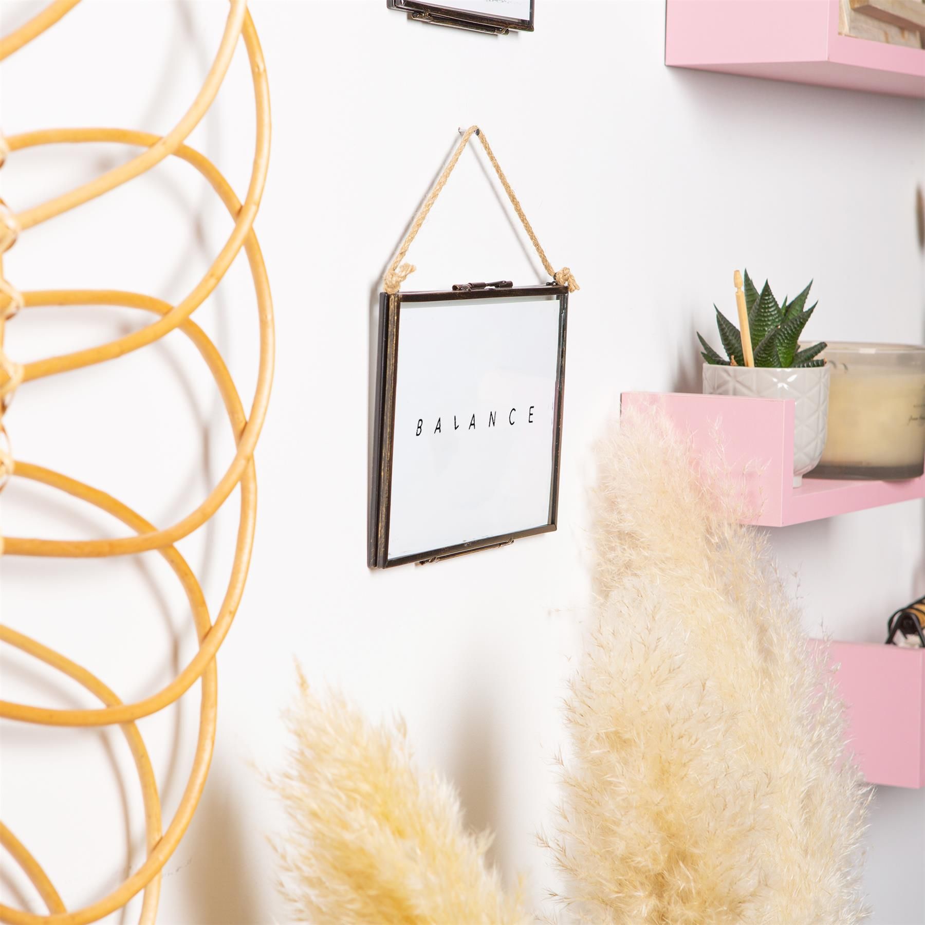 Nicola Spring 5x Hanging Metal Photo Frames - 7" x 5" - Black - Picture Frame Wall Mounted Frame with Rope 5