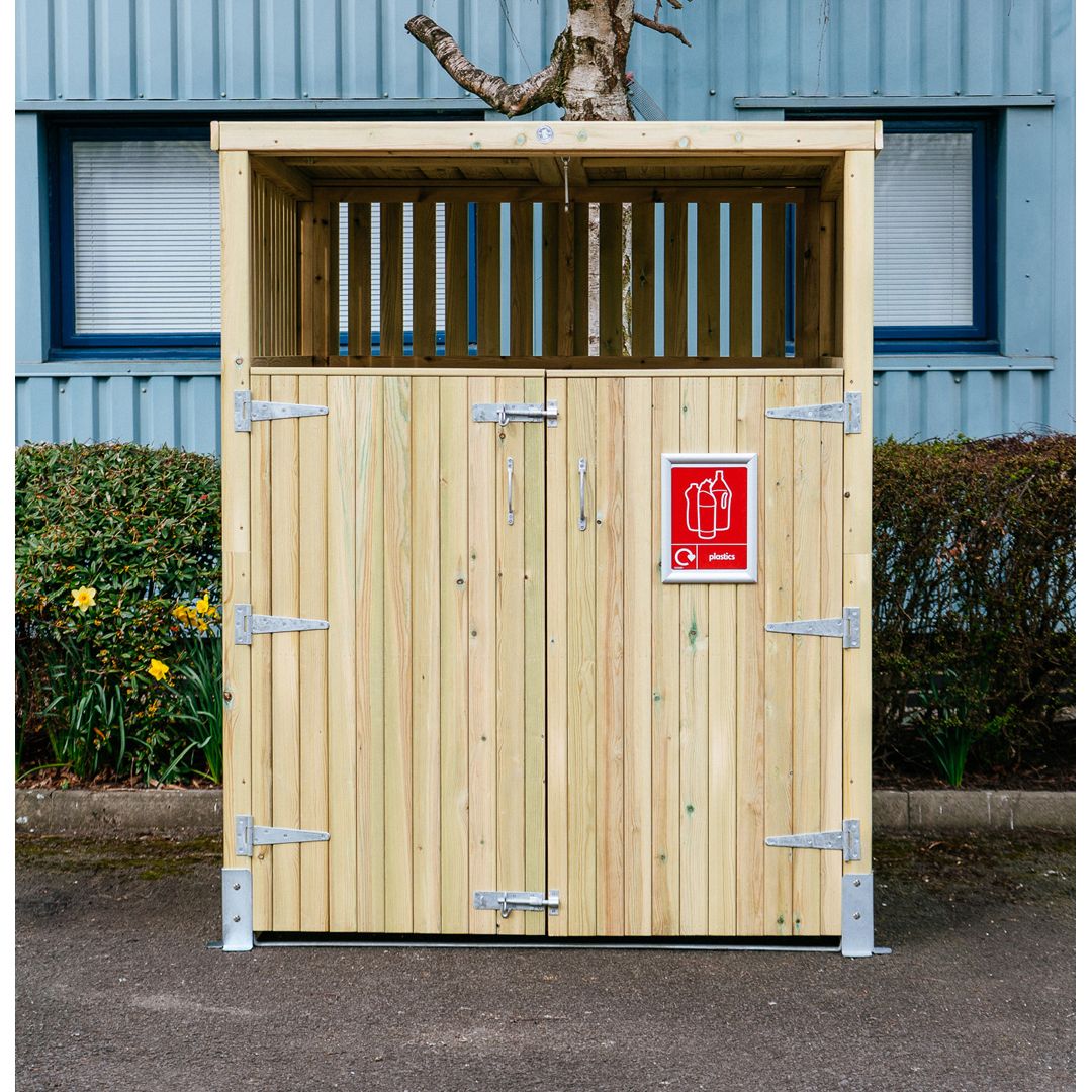 Buttercup Farm Whalley Euro Wheelie Bin Store with Roof, Fits 1x 660L to 1100L Bin in Brown