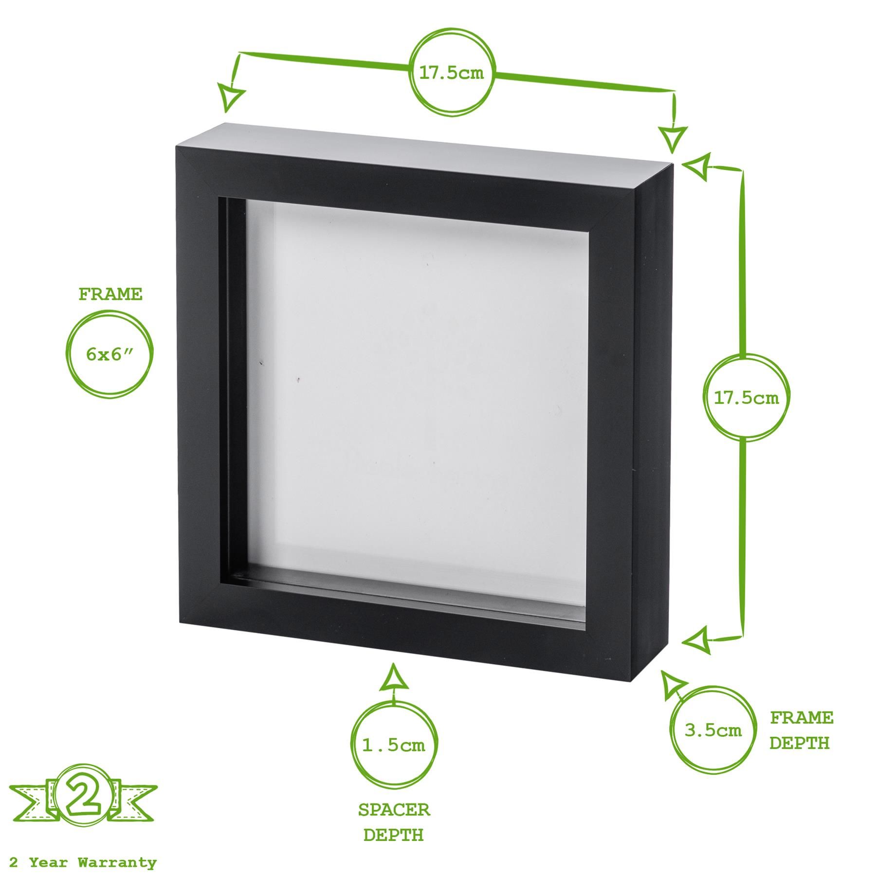 Nicola Spring 3D Box Photo Frame - 6" x 6" - White 4