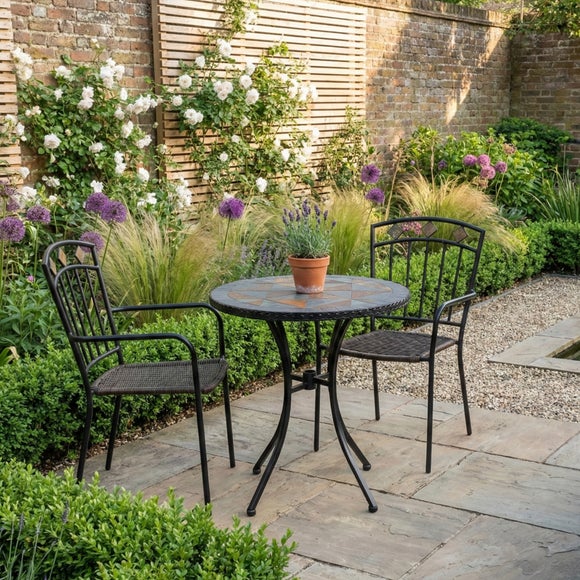 Tampa 76cm Bistro Table Set with 2 Mayfield Chairs