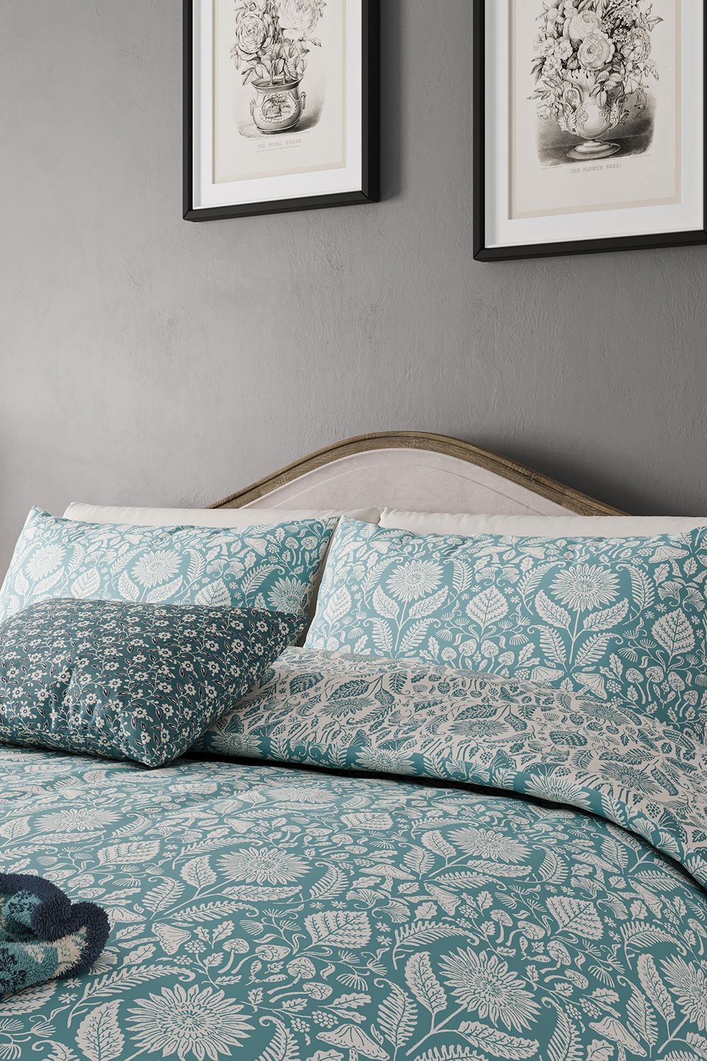 Helena Springfield 'Sunflowers' Cotton Duvet Cover Set in Teal 2