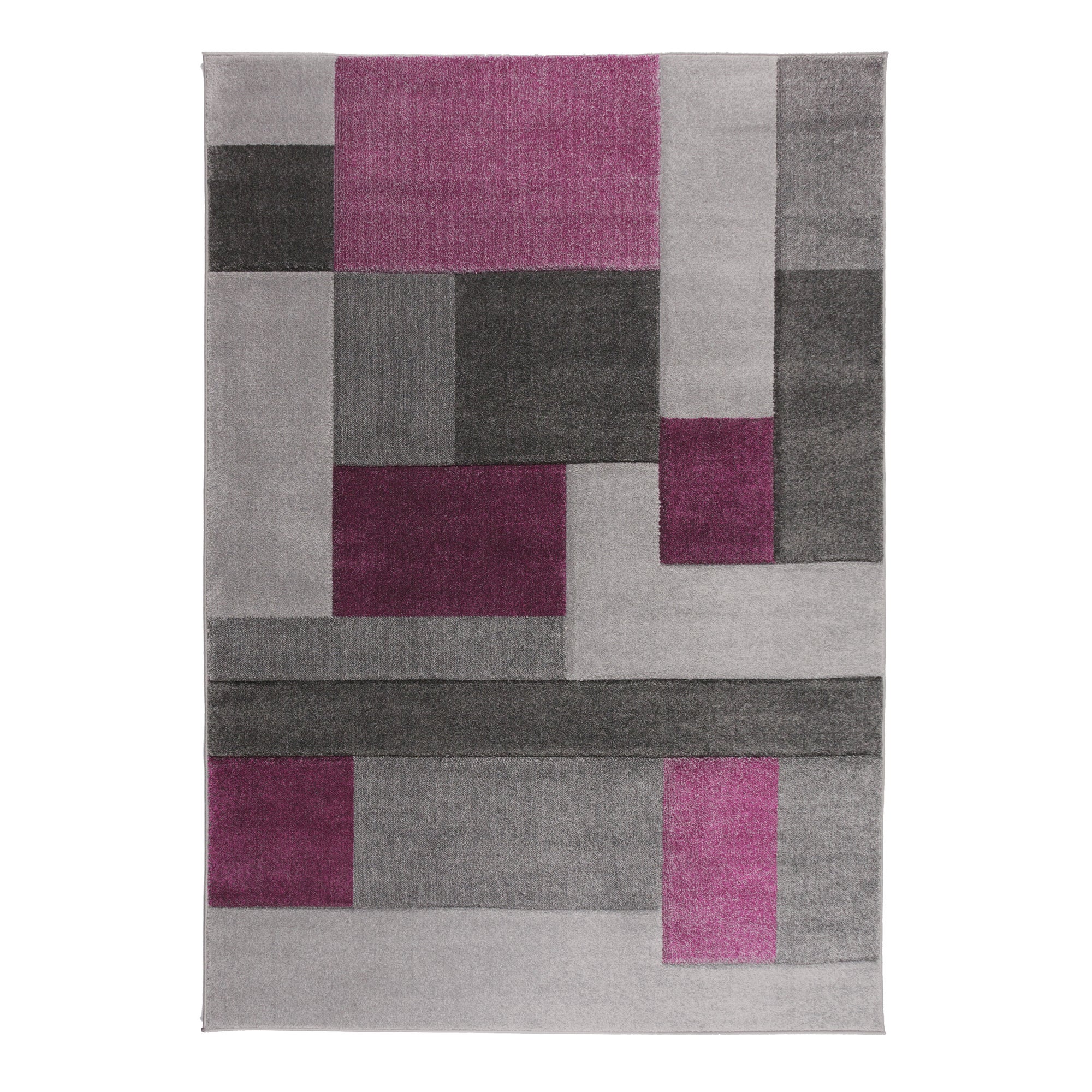 Cosmos Hand Carved Rug Purple and Grey