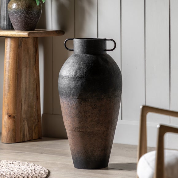 Cedar & Sage Teide Textured Metal Urn Vase