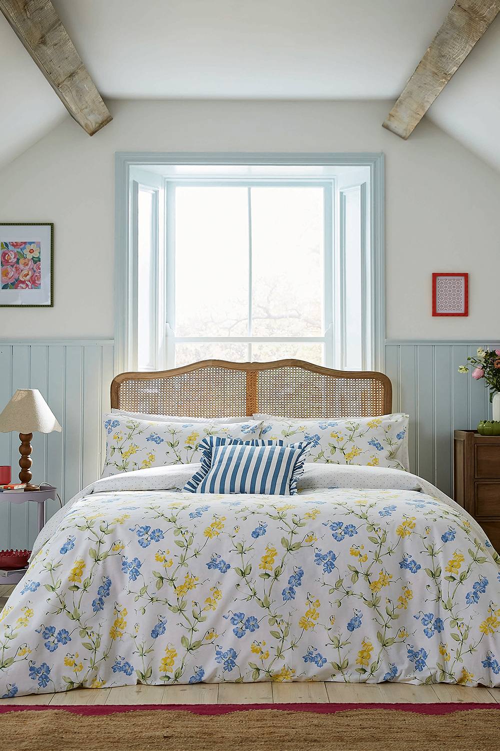 Helena Springfield 'Sweetpea' Cotton Duvet Cover Set in White