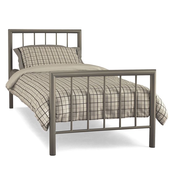 Modena Metal Single Bed In Champagne