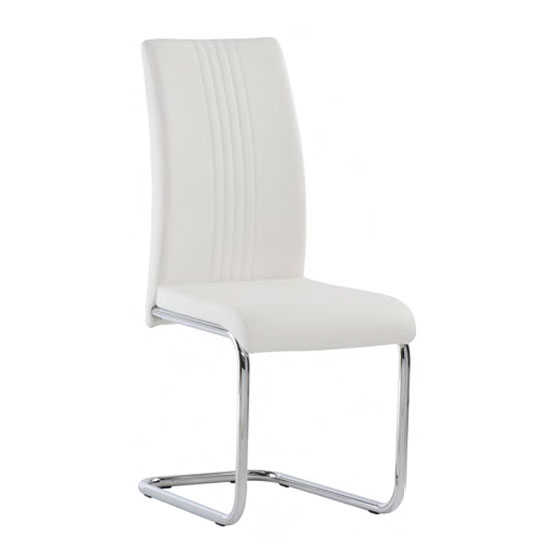 Monaco PU Leather Dining Chair In White