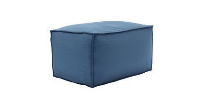 Isaac Small Rectangular Footstool in Heather Blue Smart Cotton - sofa.com