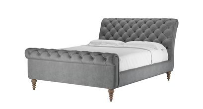 Knightsbridge King Bed in Earl Grey Smart Velvet - sofa.com