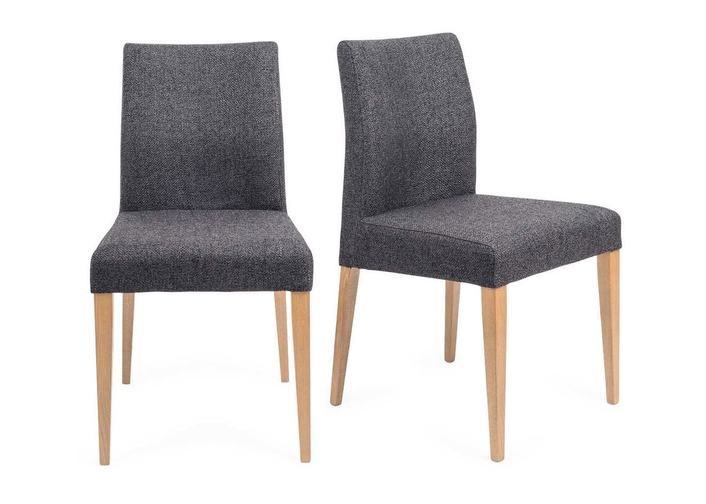 Heal's Hudson Pair Of Dining Chairs Volcano Coal Natural Legs