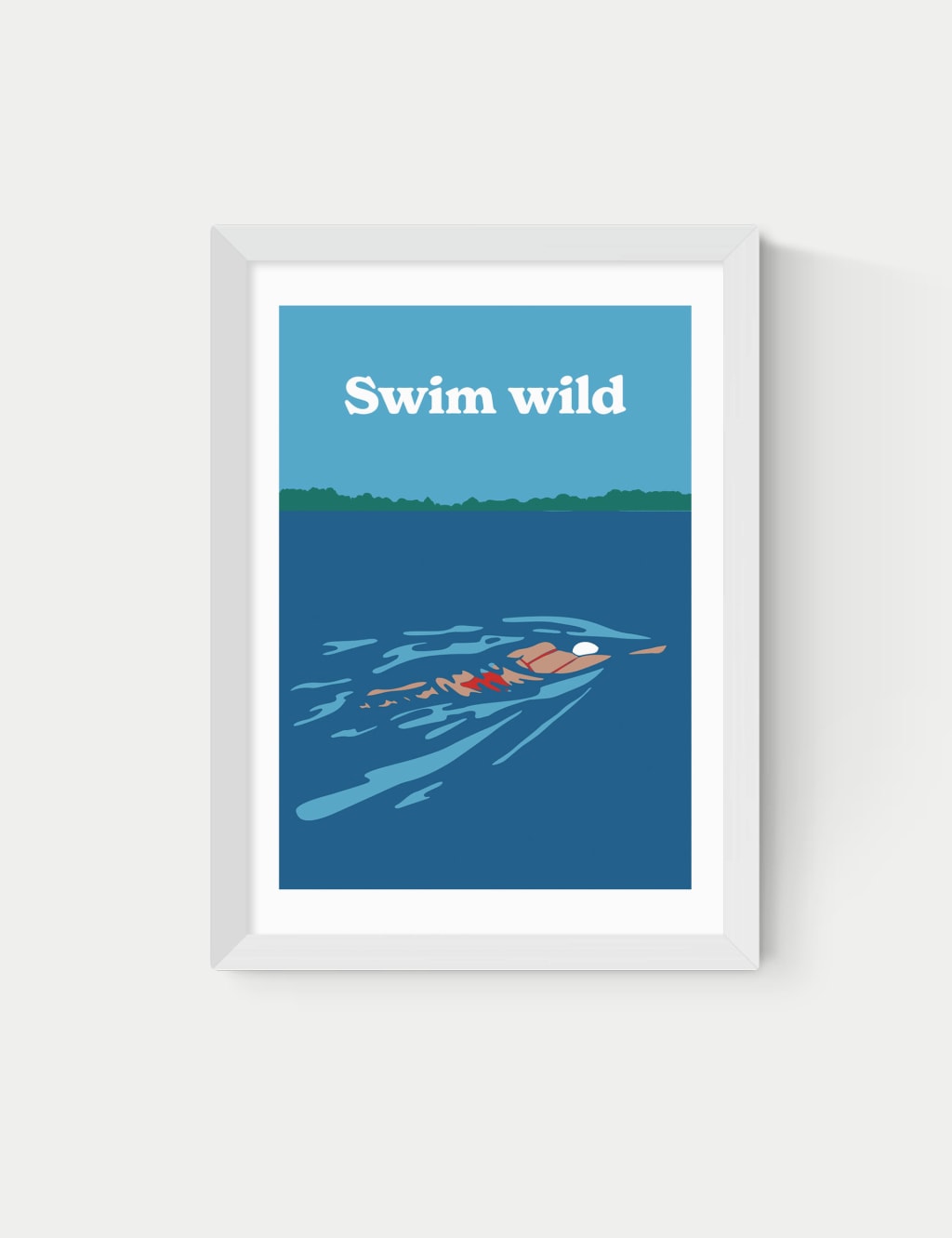 East End Prints Swim Wild Framed Art White