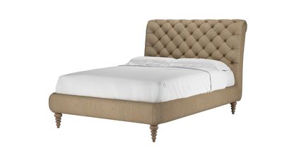Knightsbridge (No Footboard) Double Bed in Flax Pure Belgian Linen - sofa.com
