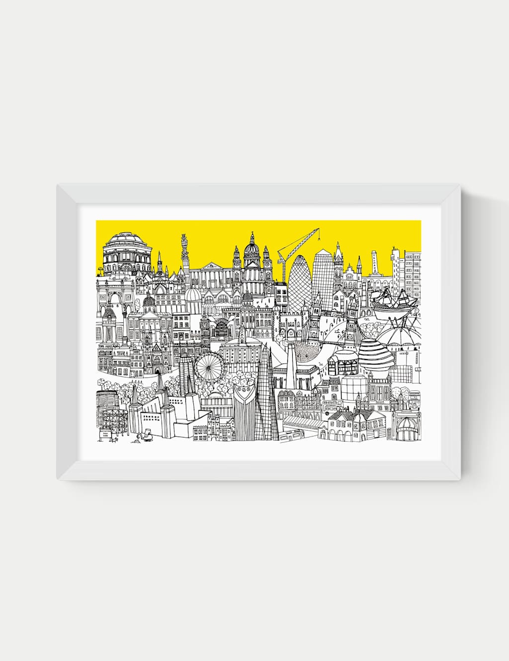 East End Prints London Jungle Framed Art White