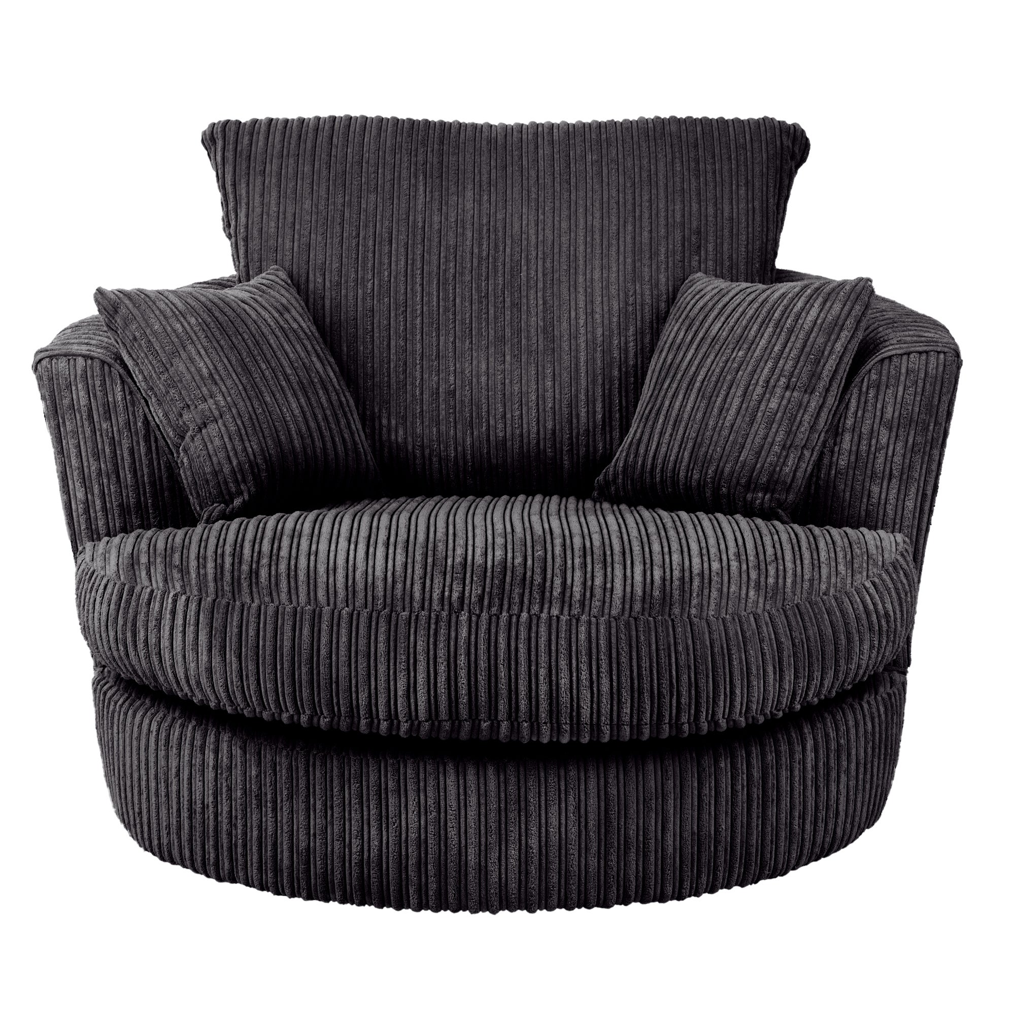 Blake Jumbo Cord Swivel Chair Black