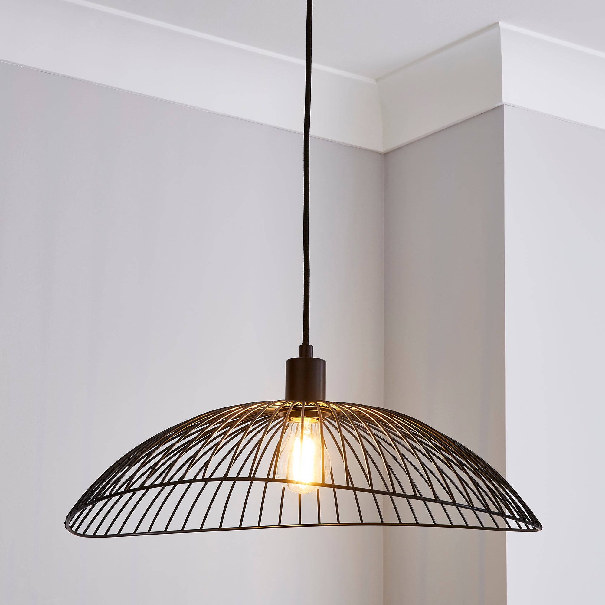 Elements Jaula 50cm Ceiling Fitting Black Black