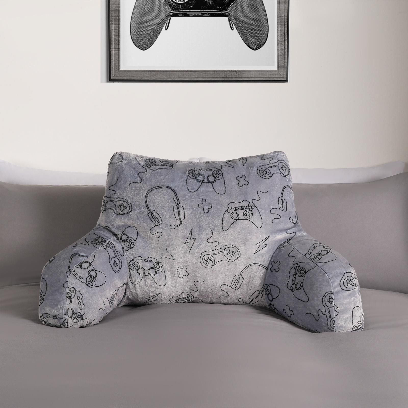 OHS Gaming Reading Cushion Filled Plump Padded Warm Bed Chair Soft Support Pillow in Charcoal
