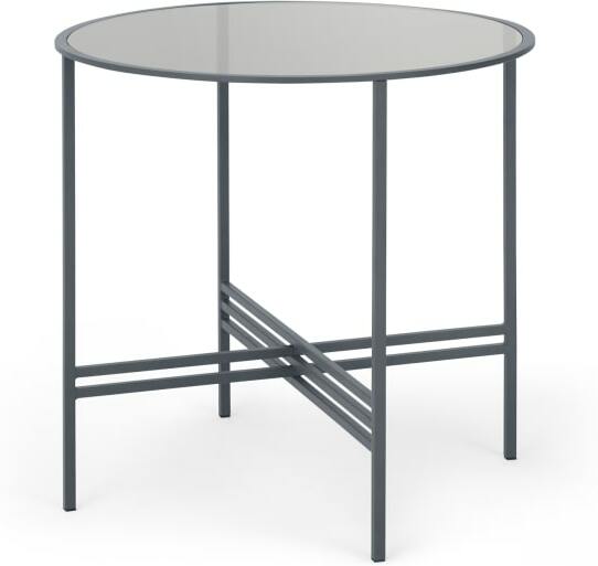 MADE Essentials Poppy Round Dining Table, Metal and Smoked Glass