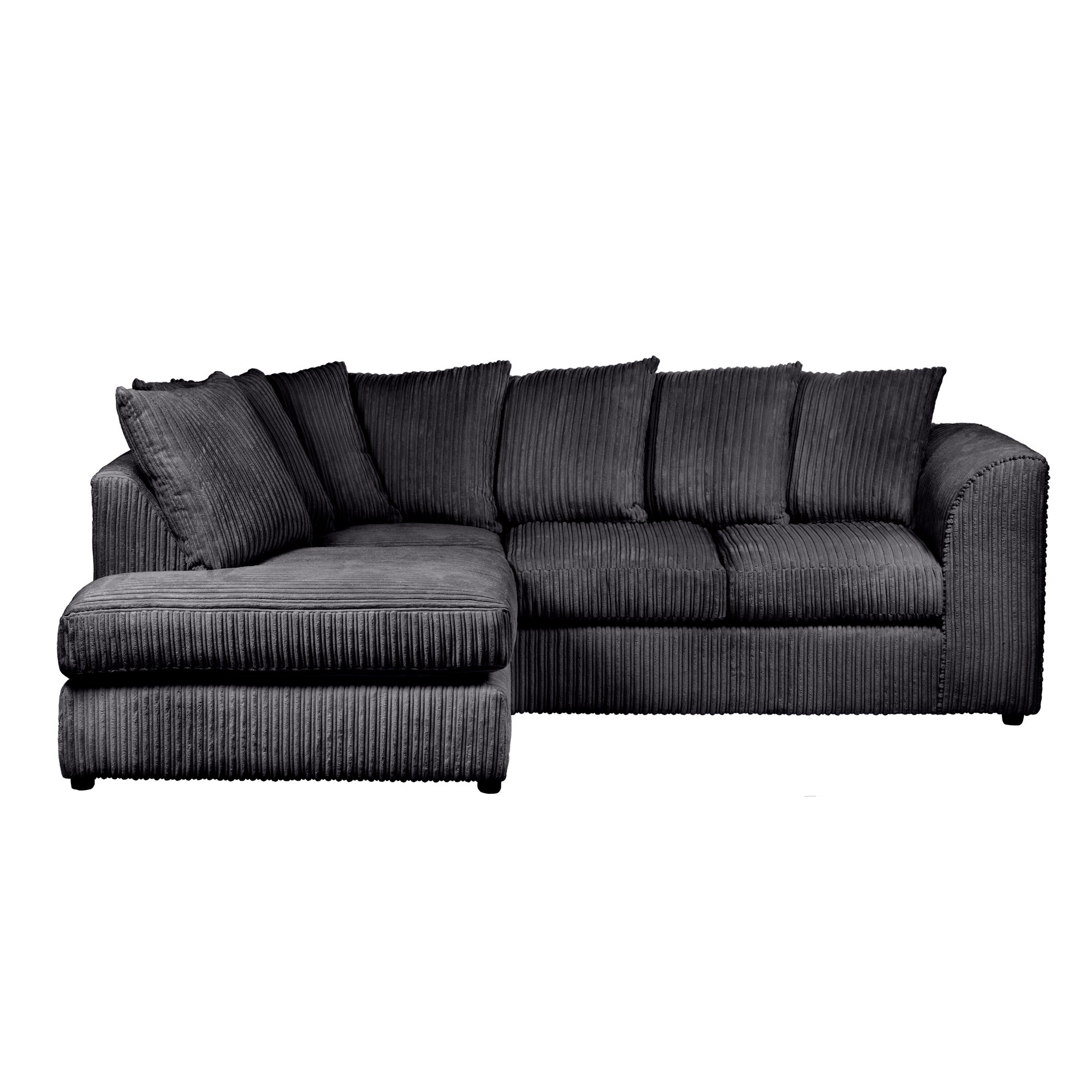 Blake Jumbo Cord Left Hand Corner Sofa Black