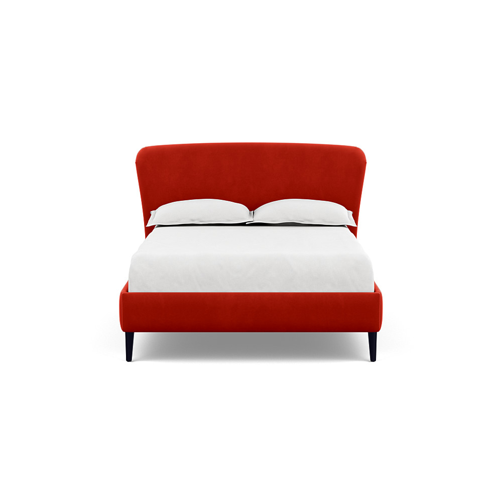 Heal's Darcey Bed Double Varese Velvet Terracotta Black Feet