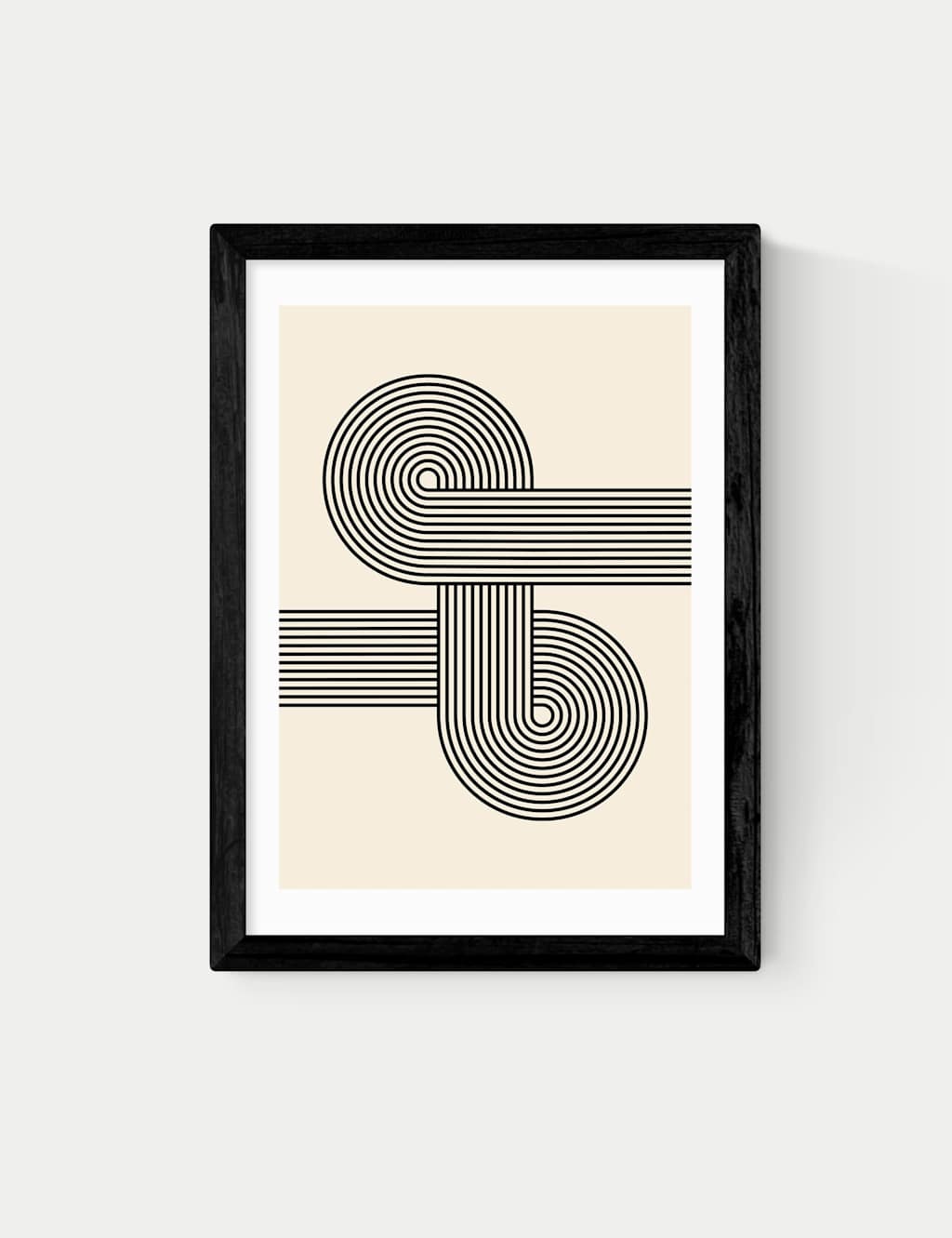 East End Prints Retro Waves Abstract Framed Art Black