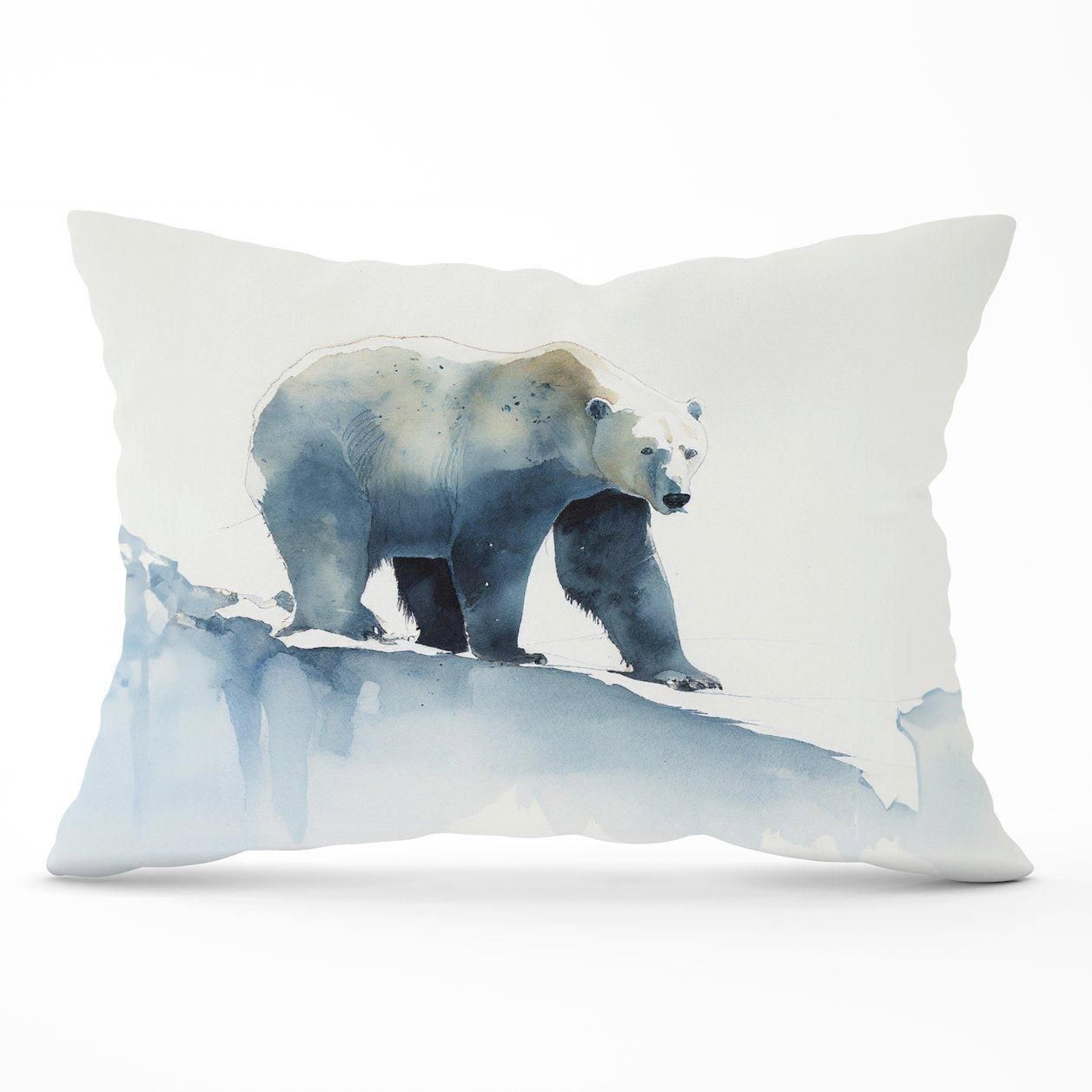Warren Reed - Designer Polar Bear Watercolour Cushions in Brown