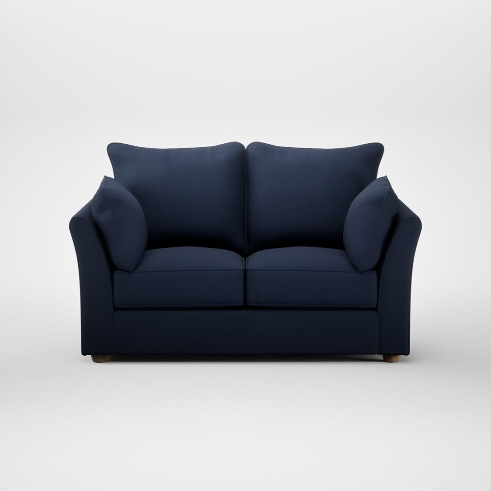 Heal's Tailor 2 Seater Sofa Smart Cotton Linen Indigo Natural Feet 2