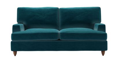Isla 2 Seat Sofabed in Deep Turquoise Cotton Matt Velvet - sofa.com